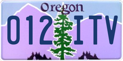OR license plate 012ITV