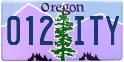 OR license plate 012ITY