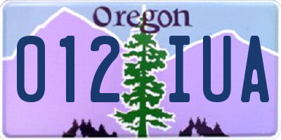 OR license plate 012IUA