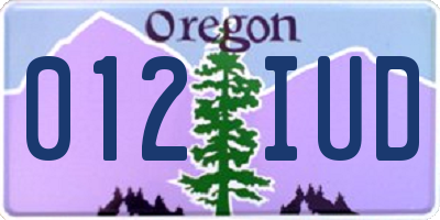 OR license plate 012IUD