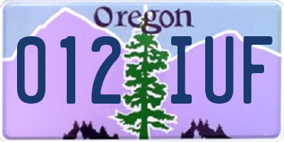 OR license plate 012IUF