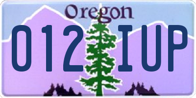 OR license plate 012IUP
