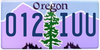 OR license plate 012IUU