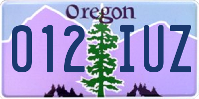 OR license plate 012IUZ