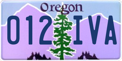 OR license plate 012IVA