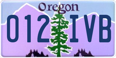 OR license plate 012IVB