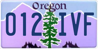 OR license plate 012IVF