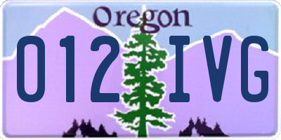 OR license plate 012IVG