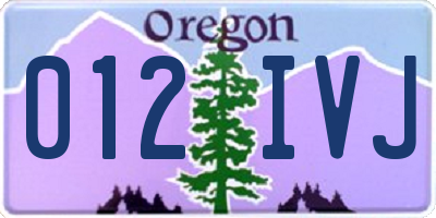 OR license plate 012IVJ