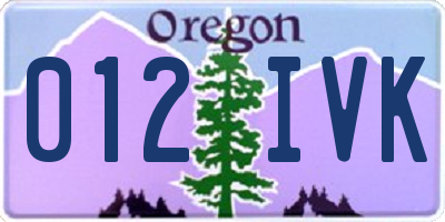 OR license plate 012IVK