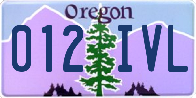 OR license plate 012IVL