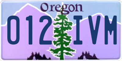 OR license plate 012IVM