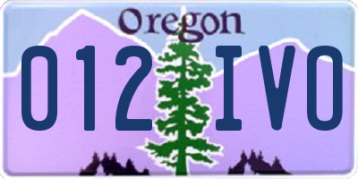 OR license plate 012IVO