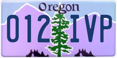 OR license plate 012IVP