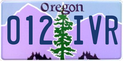 OR license plate 012IVR