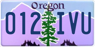 OR license plate 012IVU