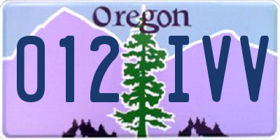 OR license plate 012IVV