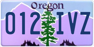 OR license plate 012IVZ