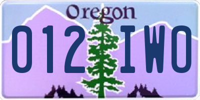 OR license plate 012IWO