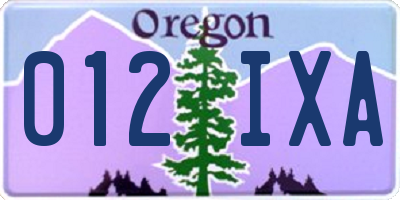 OR license plate 012IXA