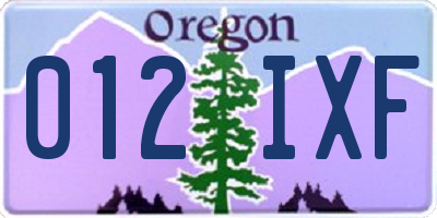 OR license plate 012IXF