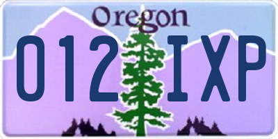 OR license plate 012IXP