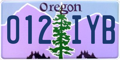 OR license plate 012IYB