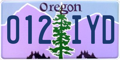 OR license plate 012IYD