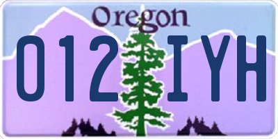 OR license plate 012IYH