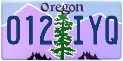 OR license plate 012IYQ
