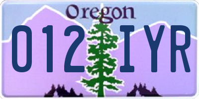 OR license plate 012IYR