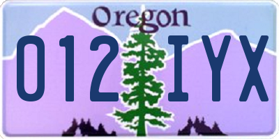 OR license plate 012IYX