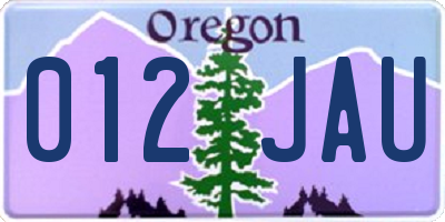 OR license plate 012JAU