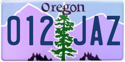 OR license plate 012JAZ
