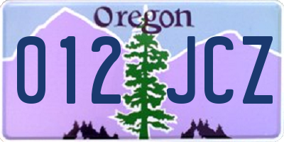 OR license plate 012JCZ