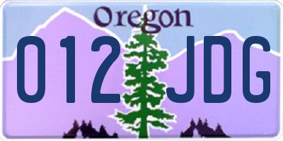 OR license plate 012JDG