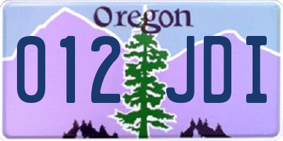 OR license plate 012JDI