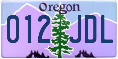 OR license plate 012JDL
