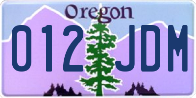 OR license plate 012JDM