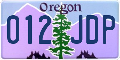 OR license plate 012JDP