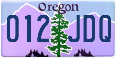 OR license plate 012JDQ