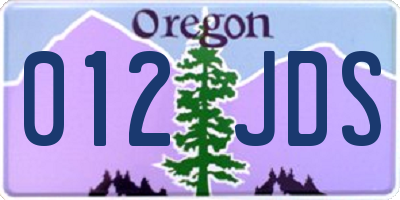 OR license plate 012JDS