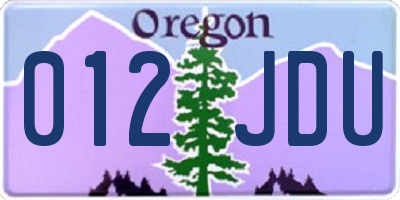 OR license plate 012JDU