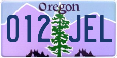 OR license plate 012JEL