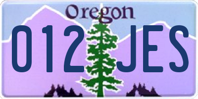 OR license plate 012JES