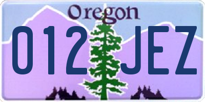 OR license plate 012JEZ
