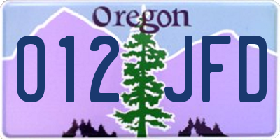 OR license plate 012JFD