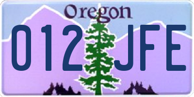 OR license plate 012JFE