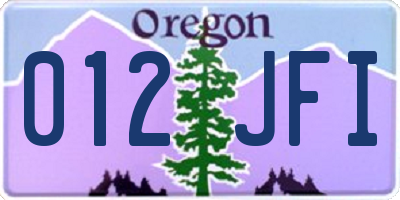 OR license plate 012JFI