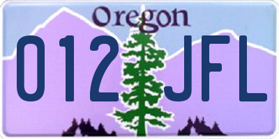 OR license plate 012JFL